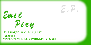 emil piry business card